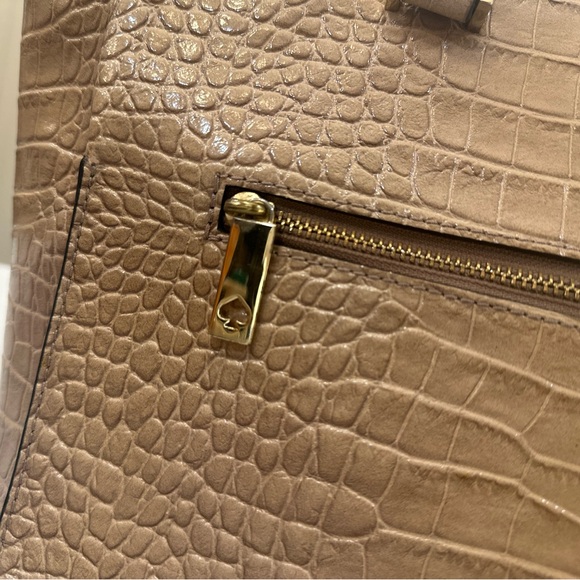 Kate Spade Croc-Embossed Tan Tote - Picture 4 of 9